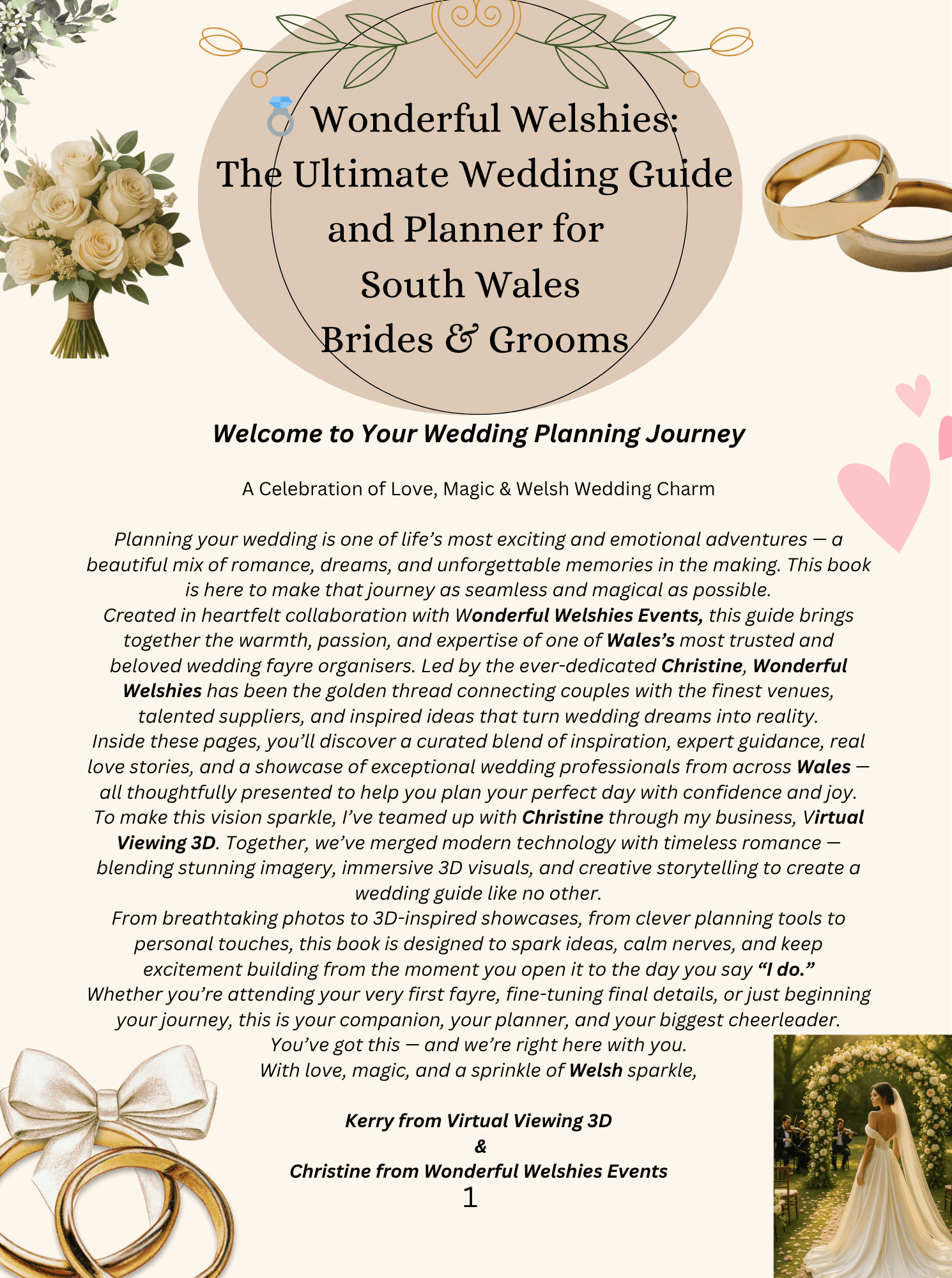 Sample page 1 from the Wonderful Welshies Wedding Planner