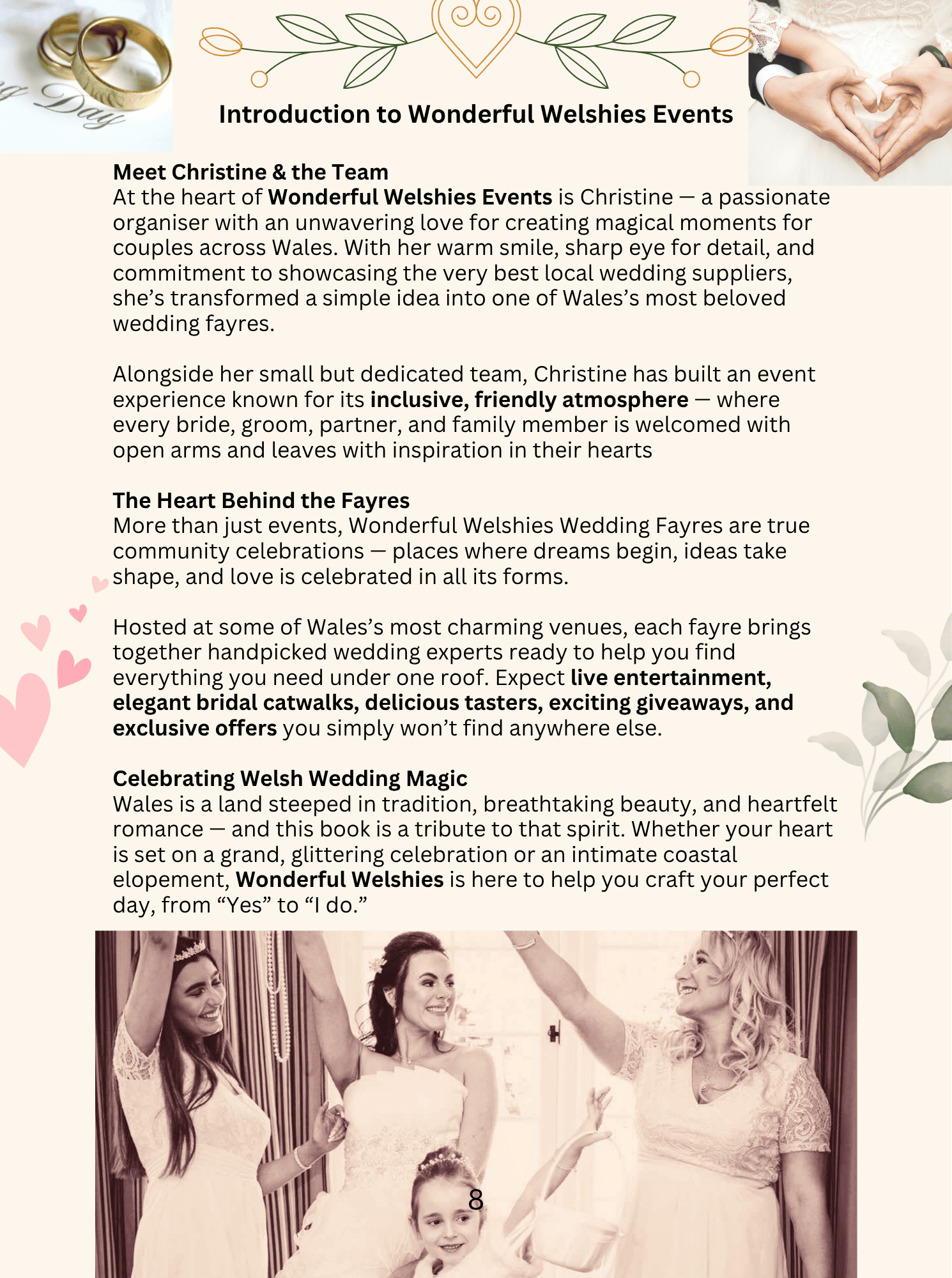 Sample page 8 from the Wonderful Welshies Wedding Planner